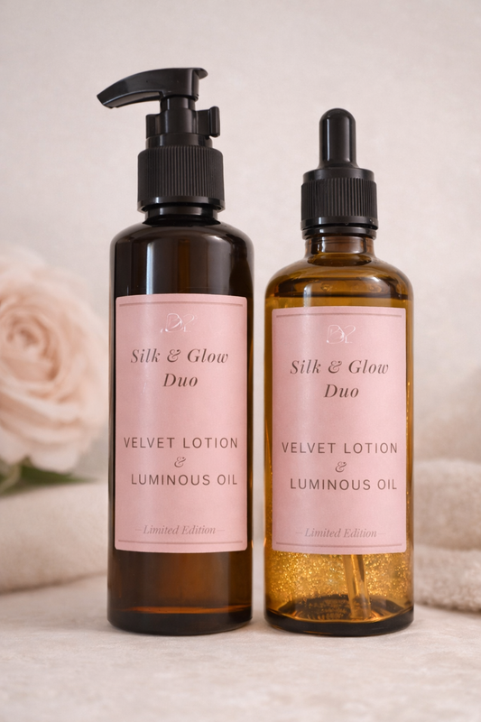 Silk and Glow Duo scented with Veminine Rosé
